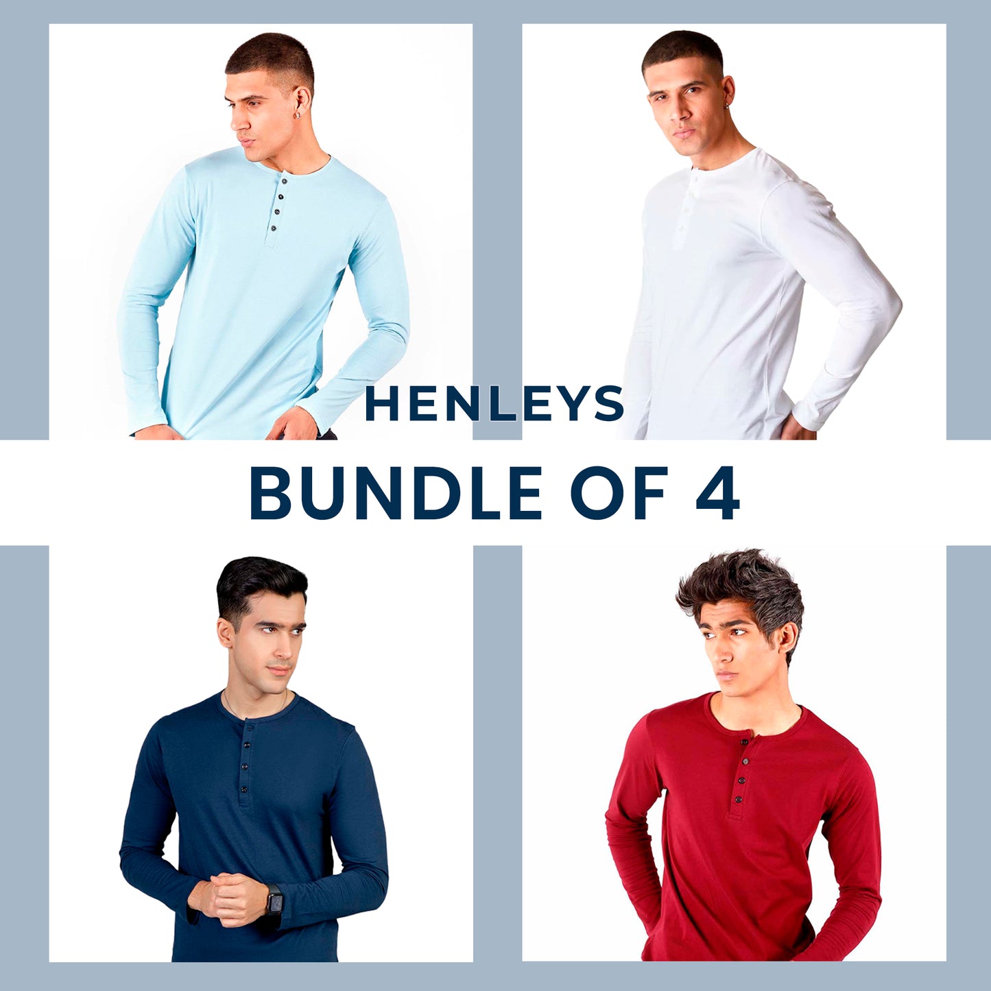 Pack of 4 henleys