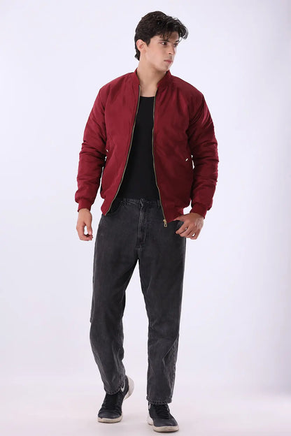 Maroon Bomber Jacket