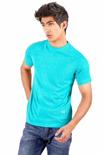 Aqua Green Textured Raglan