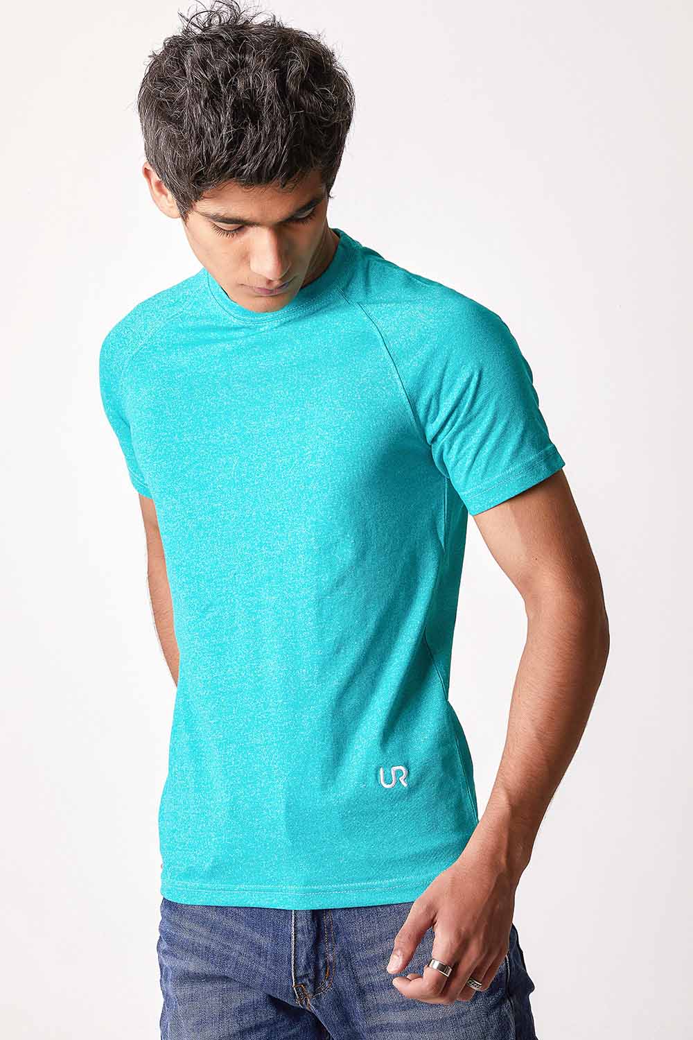 Aqua Green Textured Raglan