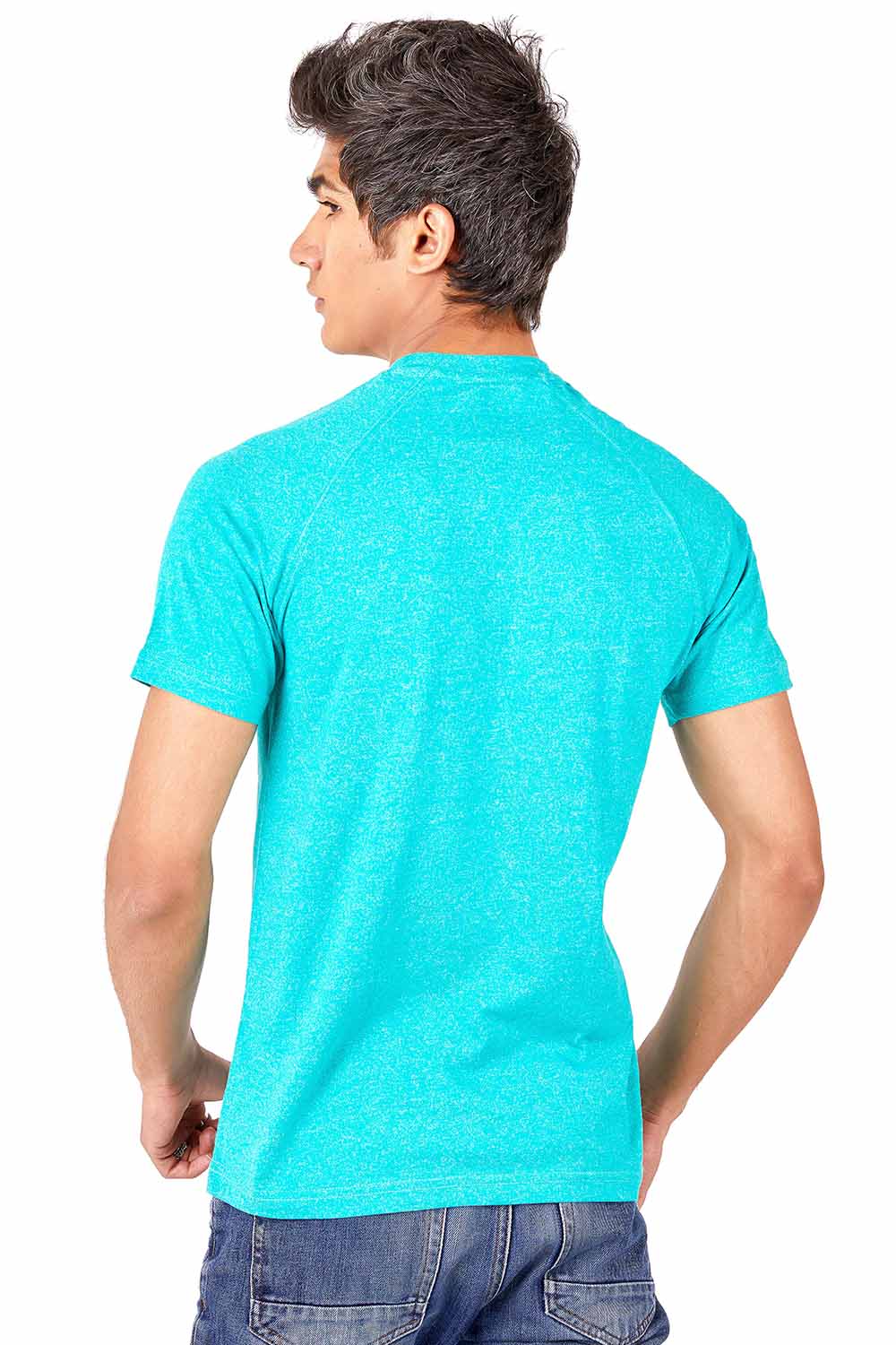 Aqua Green Textured Raglan