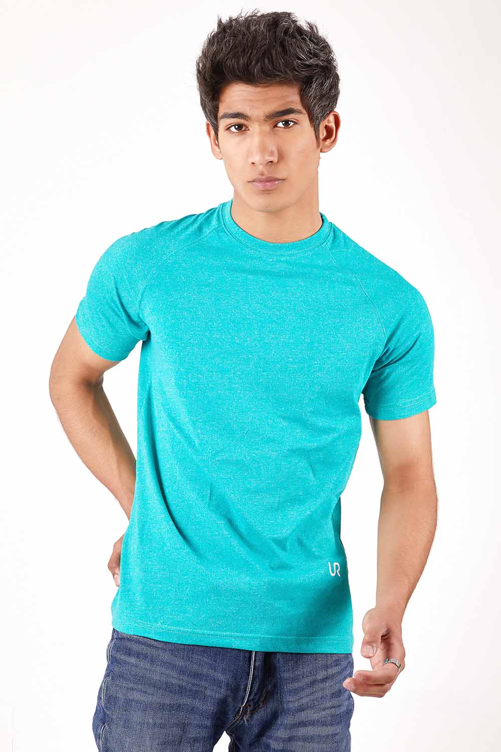 Aqua Green Textured Raglan
