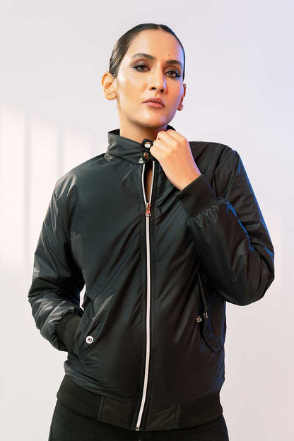 Premium Black Harrington Jacket - W For Women in Pakistan | UrbanRoad.pk