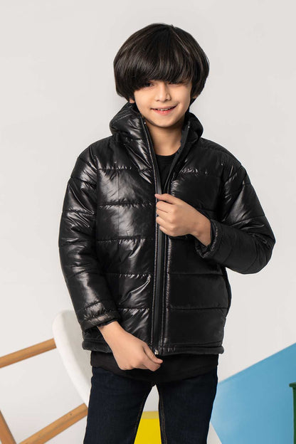 Premium Black Hooded Puffer - Boys in Pakistan | UrbanRoad.pk