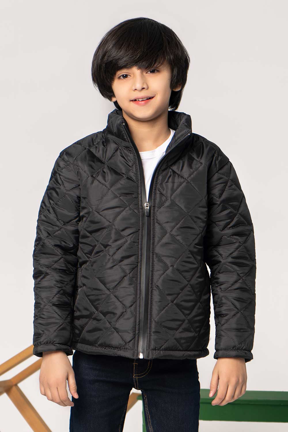 Premium Black Quilted Jacket - Boys in Pakistan | UrbanRoad.pk
