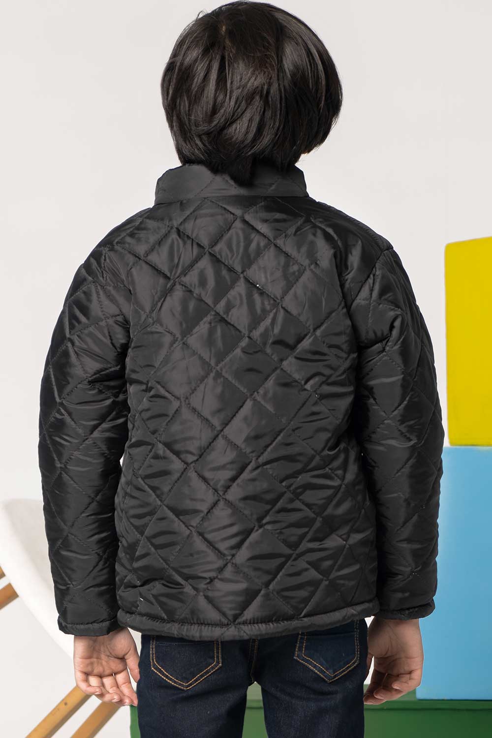 Premium Black Quilted Jacket - Boys in Pakistan | UrbanRoad.pk