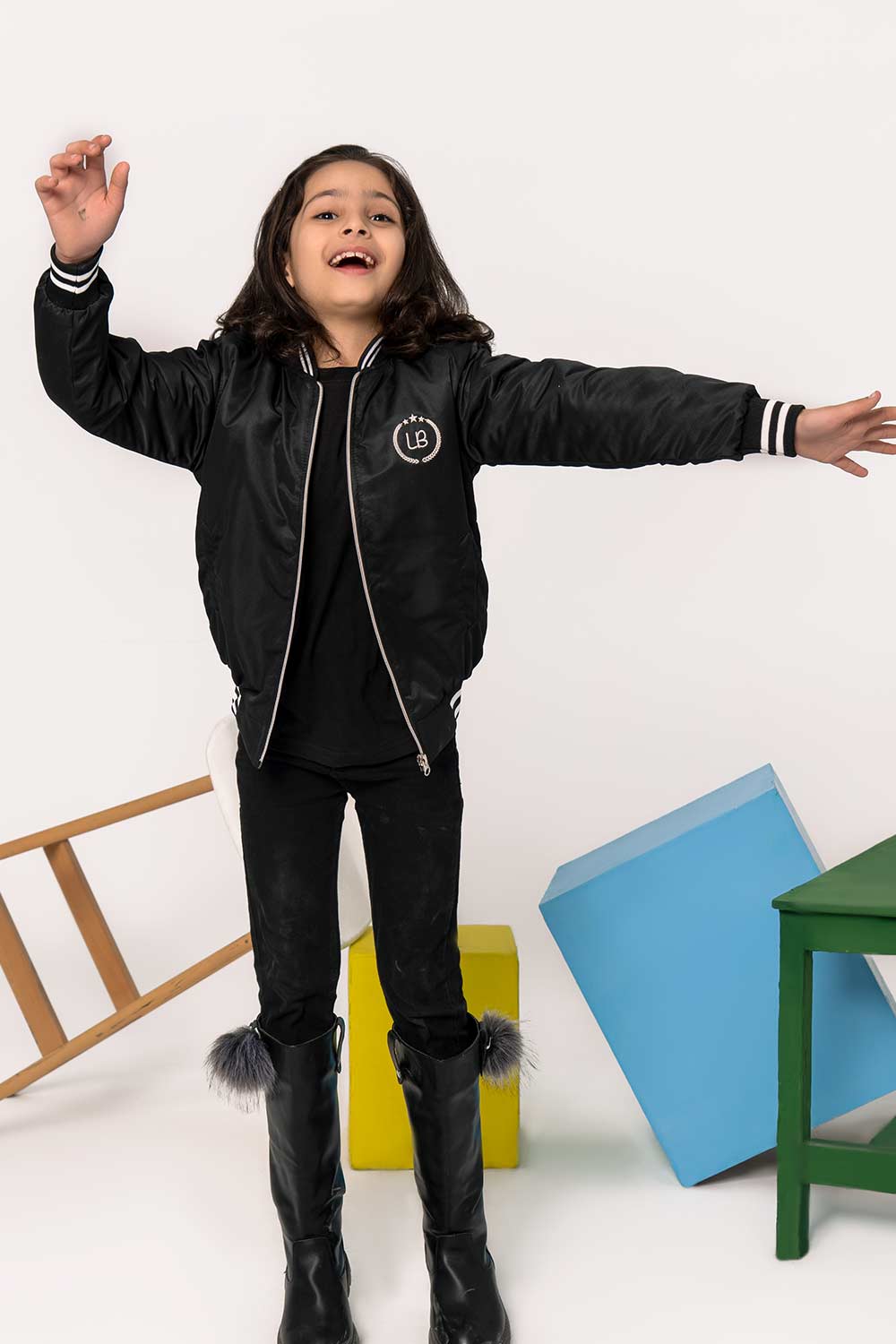 Premium Black Tipped Bomber Jacket - Girls in Pakistan | UrbanRoad.pk