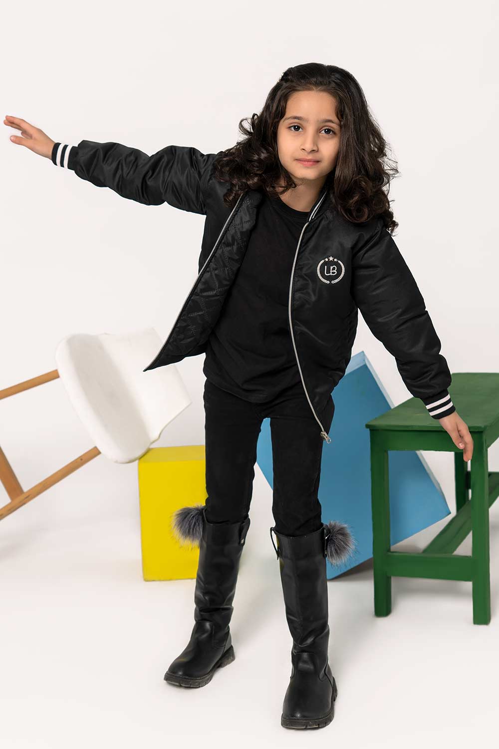 Premium Black Tipped Bomber Jacket - Girls in Pakistan | UrbanRoad.pk