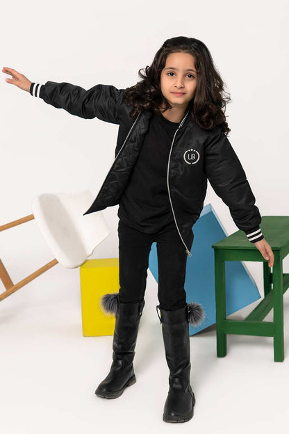 Premium Black Tipped Bomber Jacket - Girls in Pakistan | UrbanRoad.pk
