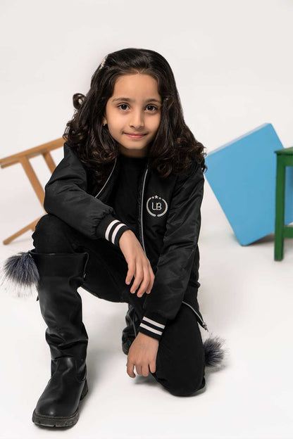 Premium Black Tipped Bomber Jacket - Girls in Pakistan | UrbanRoad.pk