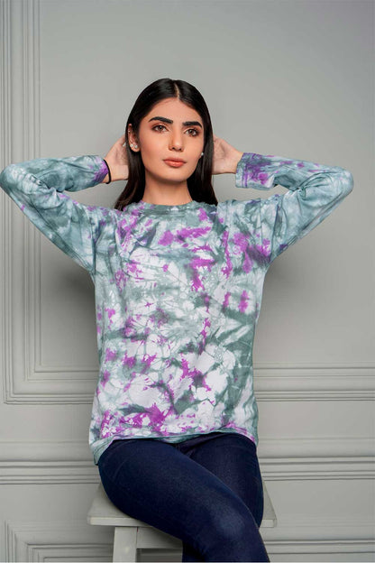Green Lilac Tie Dye Tee - W