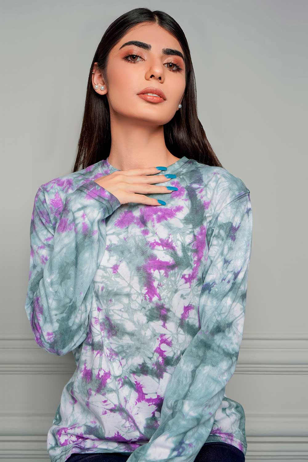 Green Lilac Tie Dye Tee - W