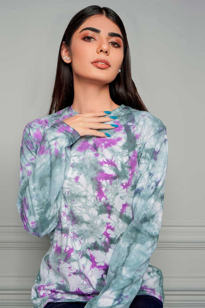 Green Lilac Tie Dye Tee - W