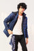 Navy Blue Puffer Jacket with Removable Hood