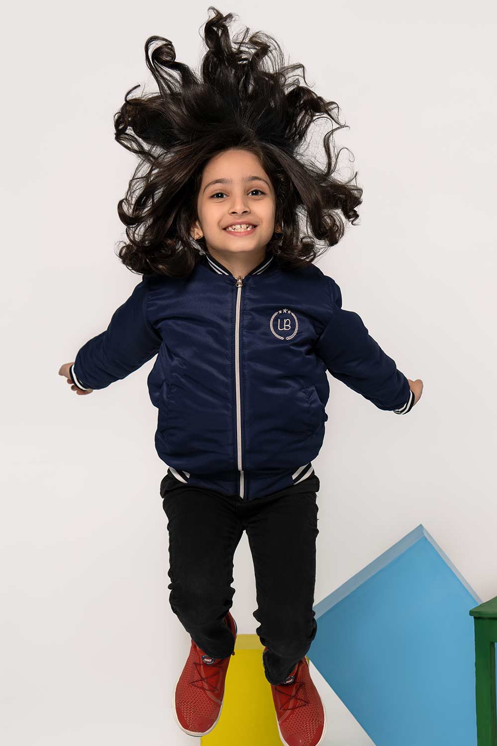 Premium Navy Blue Tipped Bomber Jacket - Girls in Pakistan | UrbanRoad.pk