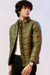 Olive Puffer Jacket with Removable Hood