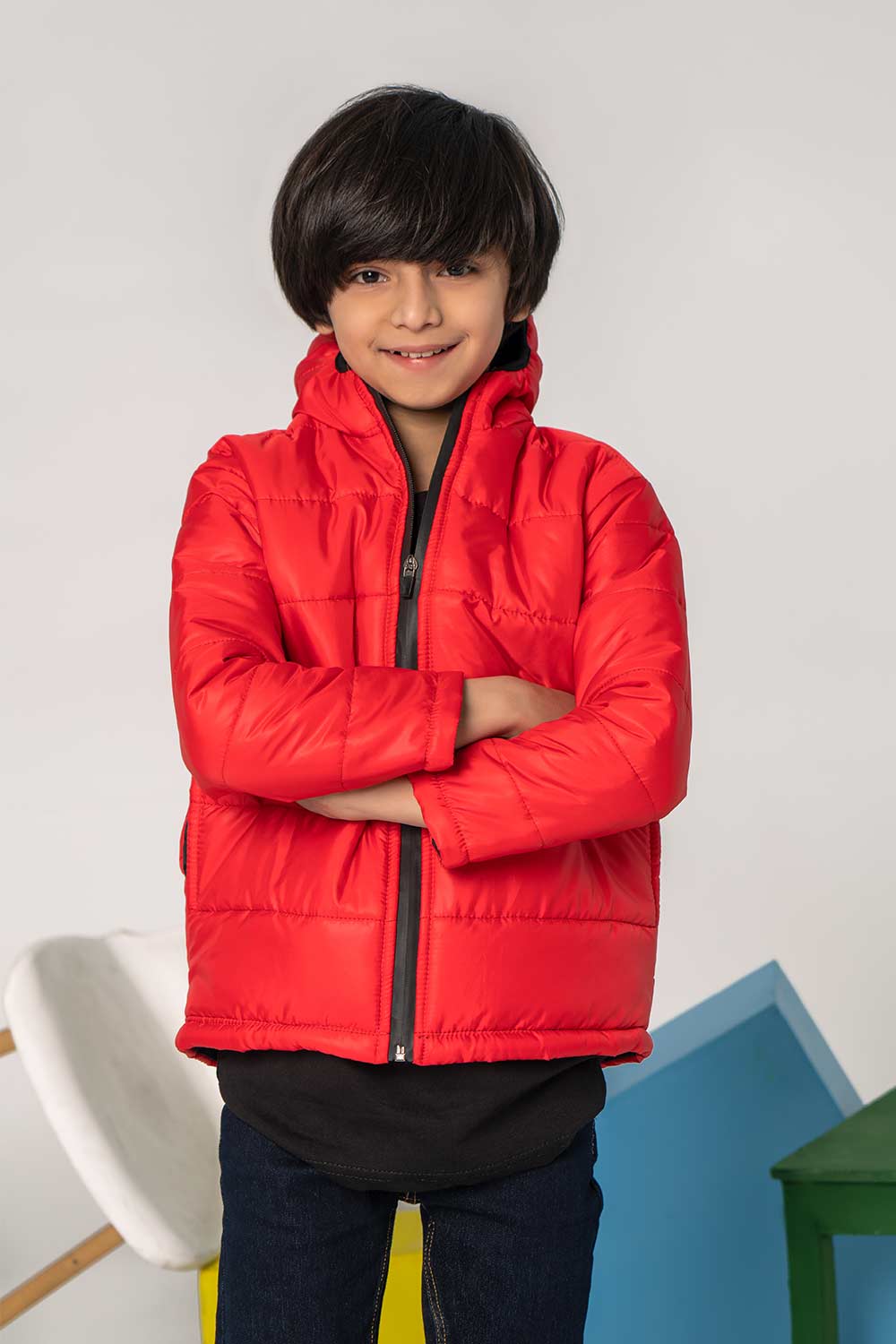 Premium Red Hooded Puffer - Boys in Pakistan | UrbanRoad.pk
