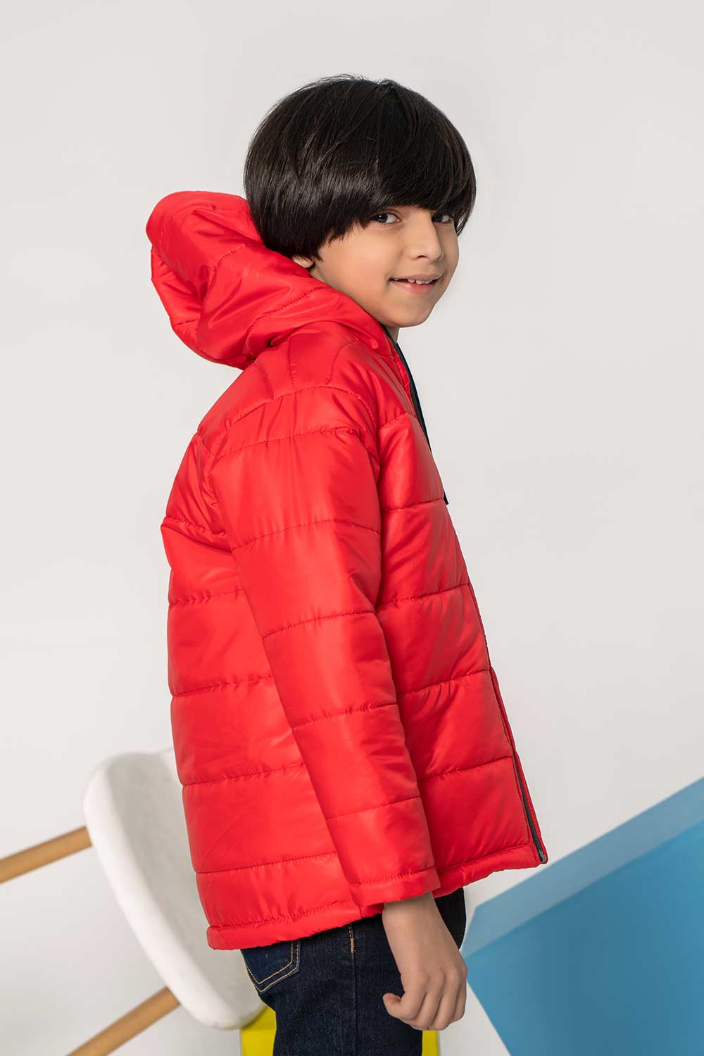 Premium Red Hooded Puffer - Boys in Pakistan | UrbanRoad.pk