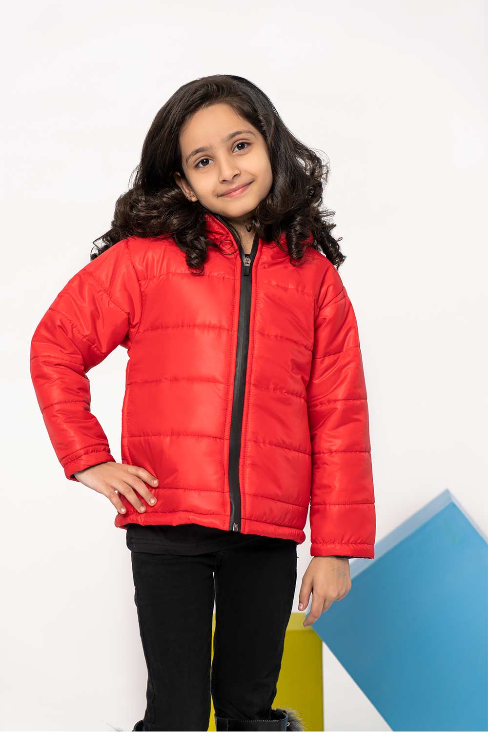 Premium Red Hooded Puffer - Girls in Pakistan | UrbanRoad.pk