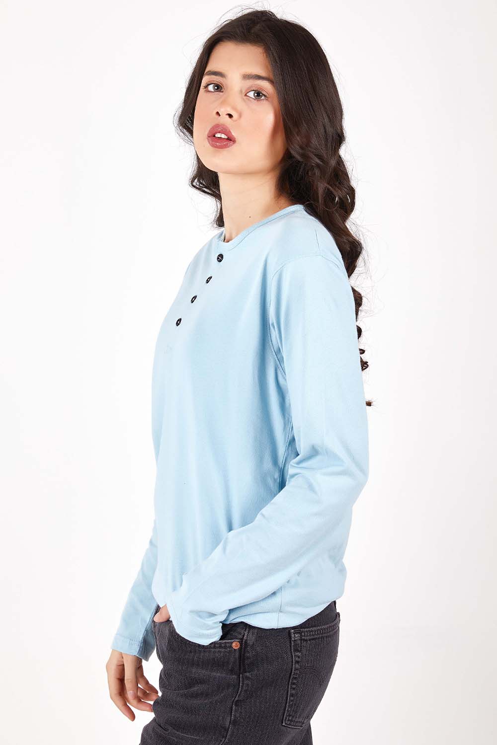 Premium Sky Blue Henley - W For Women in Pakistan | UrbanRoad.pk ...