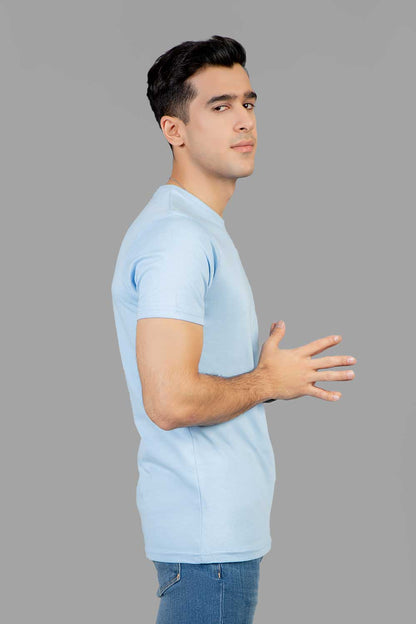 Premium Sky Blue Basic Tee For Men in Pakistan | UrbanRoad.pk