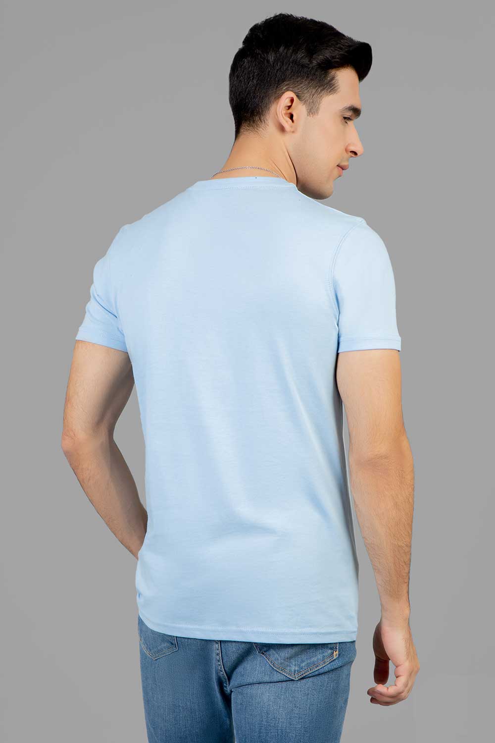 Premium Sky Blue Basic Tee For Men in Pakistan | UrbanRoad.pk