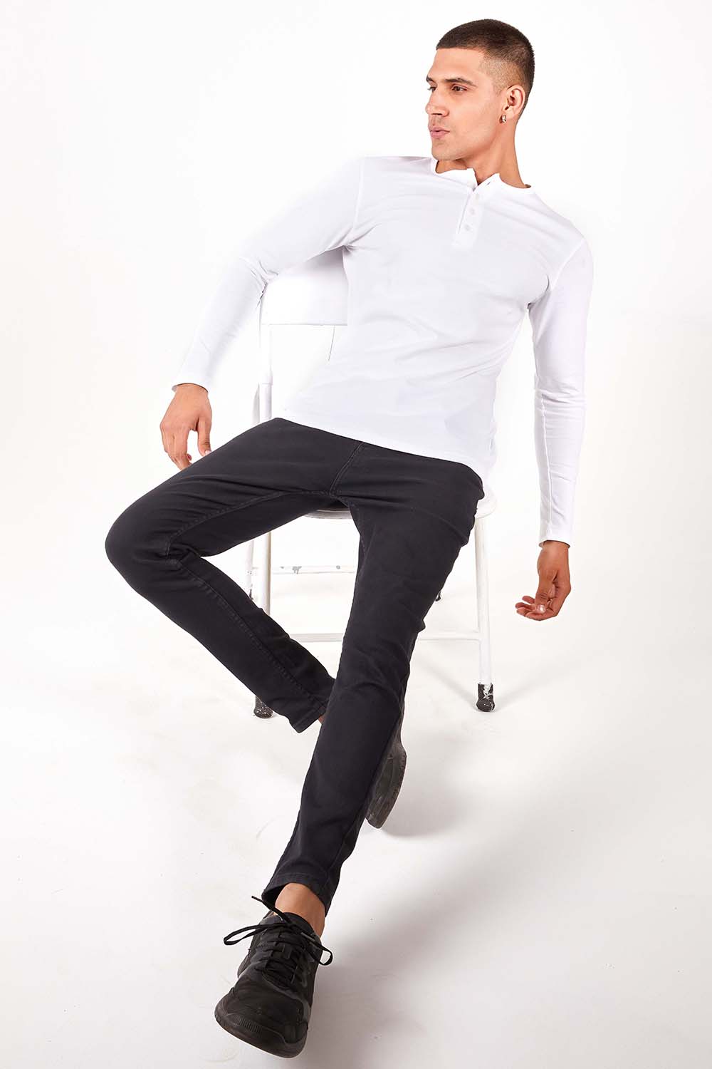 Premium White Henley For Men in Pakistan UrbanRoad.pk Urban Road