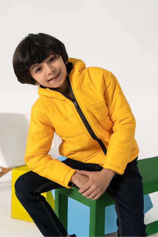 Premium Yellow Hooded Puffer - Boys in Pakistan | UrbanRoad.pk