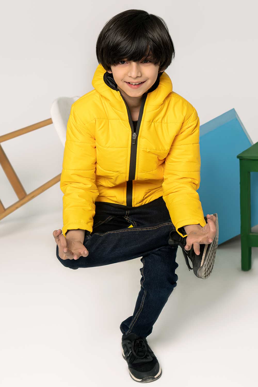 Premium Yellow Hooded Puffer - Boys in Pakistan | UrbanRoad.pk