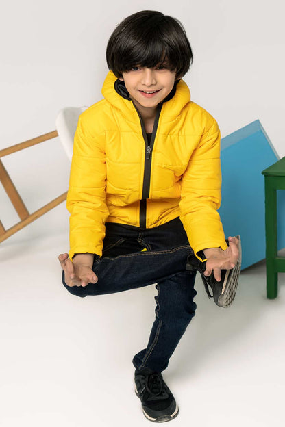Premium Yellow Hooded Puffer - Boys in Pakistan | UrbanRoad.pk