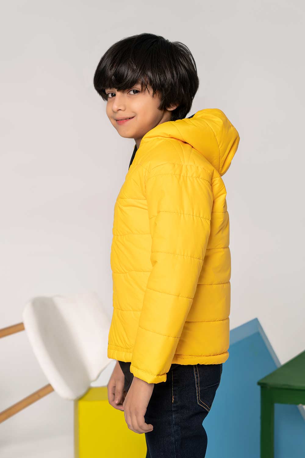 Premium Yellow Hooded Puffer - Boys in Pakistan | UrbanRoad.pk