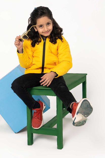 Premium Yellow Hooded Puffer - Girls in Pakistan | UrbanRoad.pk